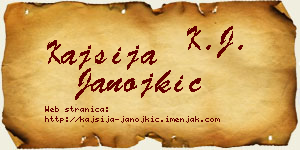 Kajsija Janojkić vizit kartica